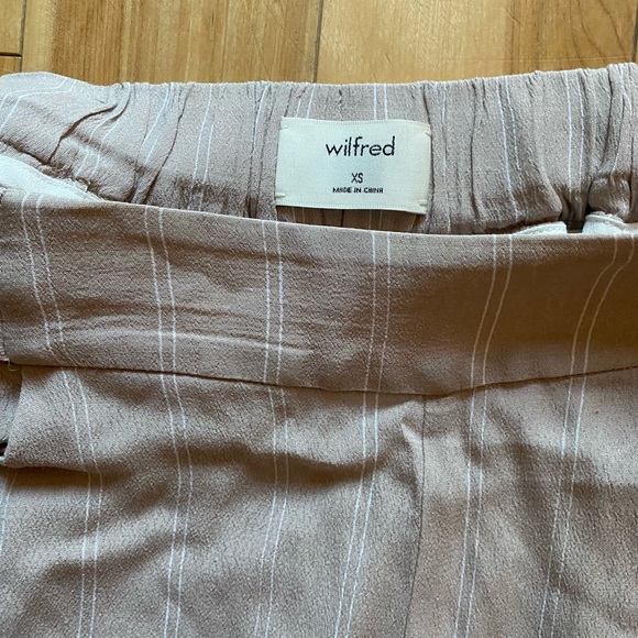 Aritzia « Faun » Wide-leg Beige Pinstripe pants - Picture 2 of 4